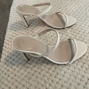 RAYE white double-strap heels | Size 6 | never worn!